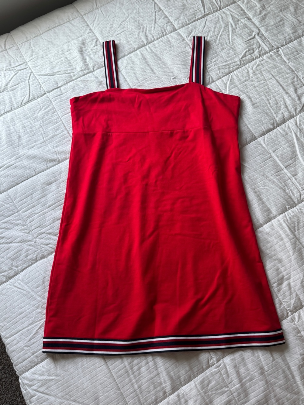 Tommy Hilfiger red french terry sneaker dress with striped details size XL - Picture 3 of 8